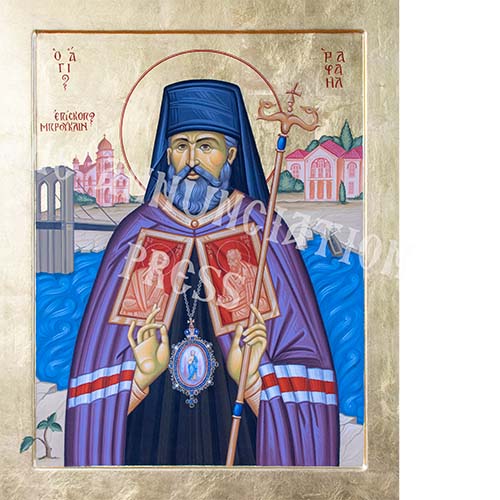 Saint Raphael with Background Scene