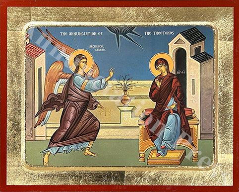 The Annunciation to the Theotokos (Light Blue Background)